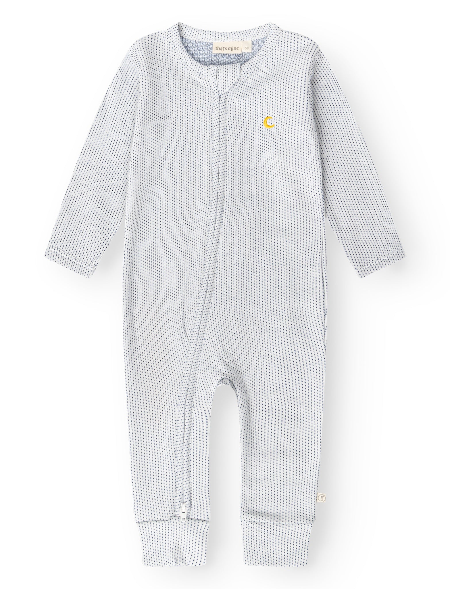 That's Mine Benli onesie - Tiny dots navy - 95% Bomuld (Økologisk), 5% Elastan Buy Overdele||Onesies||Nattøj||personale||Baby essentials||Jersey||AW26||All here.