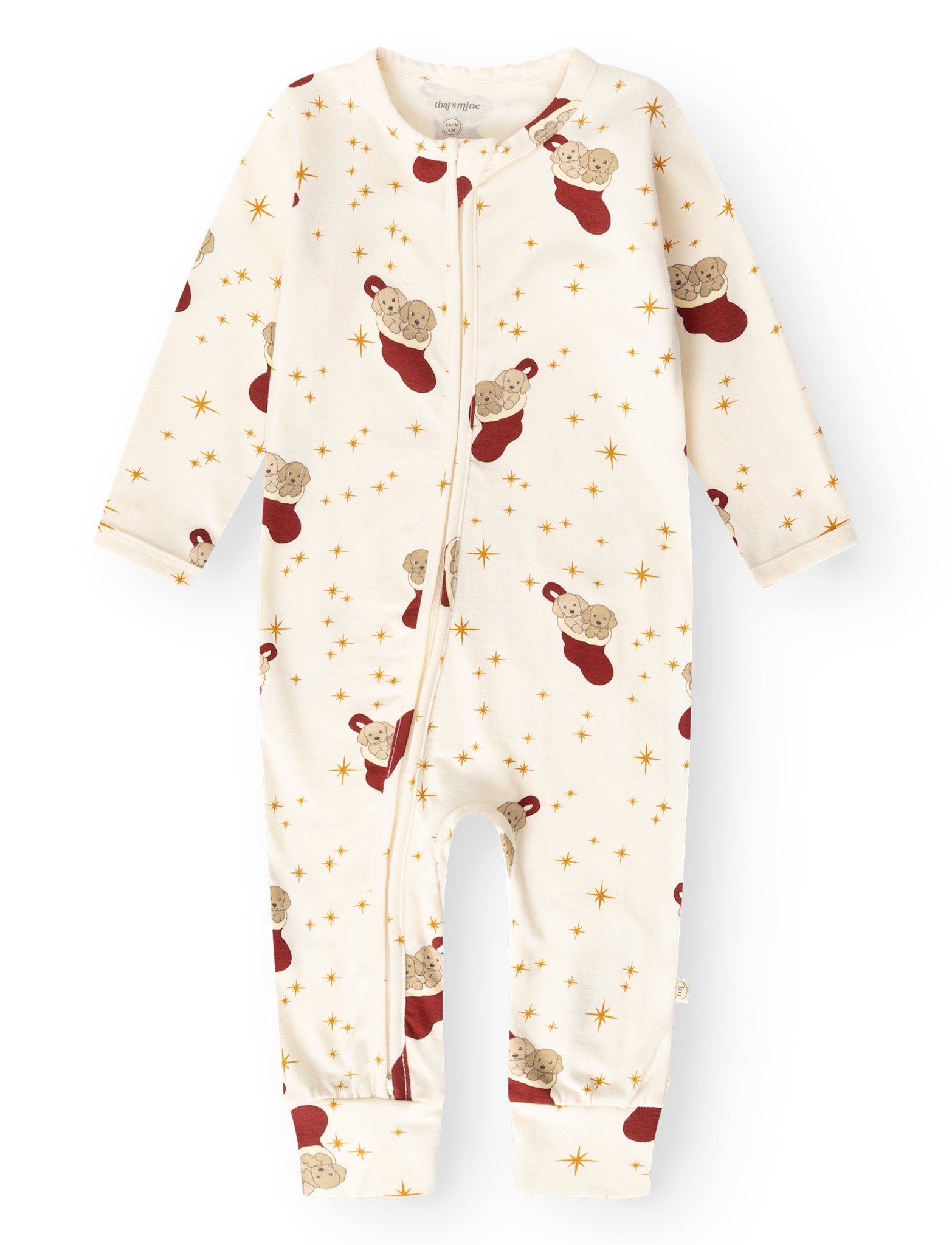 That's Mine Elliotte onesie - Holiday puppy - 48% Bomuld (Økologisk), 47% Modal, 5% Elastan Buy Overdele||Onesies||Nattøj||personale||Baby essentials||Jersey||AW26||All here.