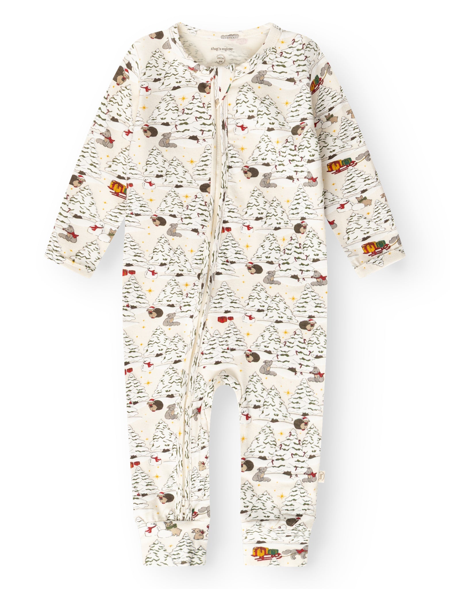 That's Mine Elliotte onesie - Merry little forest - 48% Bomuld (Økologisk), 47% Modal, 5% Elastan Buy Overdele||Onesies||Nattøj||personale||Baby essentials||Jersey||AW26||All here.