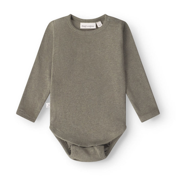 That's Mine Petra bodystocking - Green melange - 95% Organic cotton / 5% Elastane Buy Bodystockings||Undertøj||personale||Basics here.