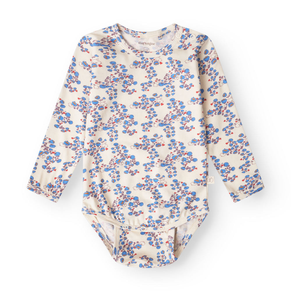 That's Mine Ellis bodystocking - Blue bells - 48% Organic cotton / 47% Modal / 5% Elastane Buy Bodystockings||Undertøj||personale||Basics til de små||AW25 here.