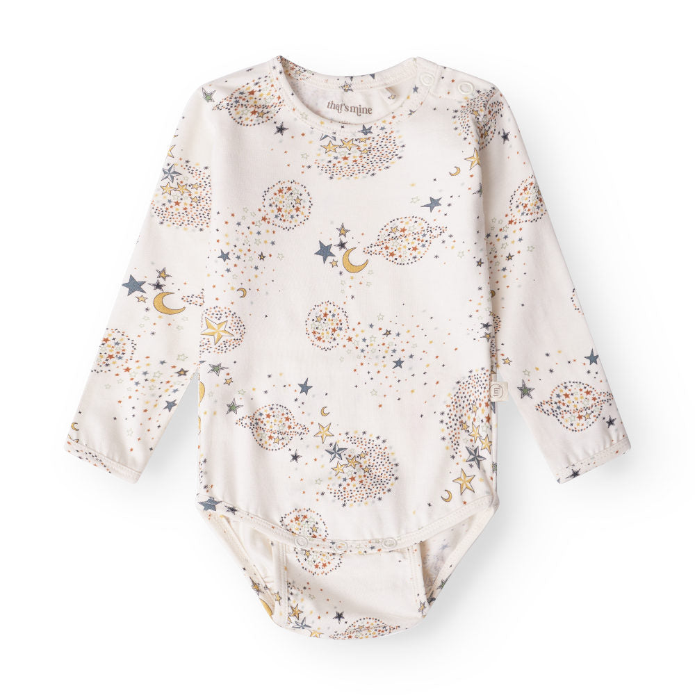 That's Mine Ellis bodystocking - Million stars - 48% Organic cotton / 47% Modal / 5% Elastane Buy Bodystockings||Undertøj||personale||Basics til de små||AW25 here.