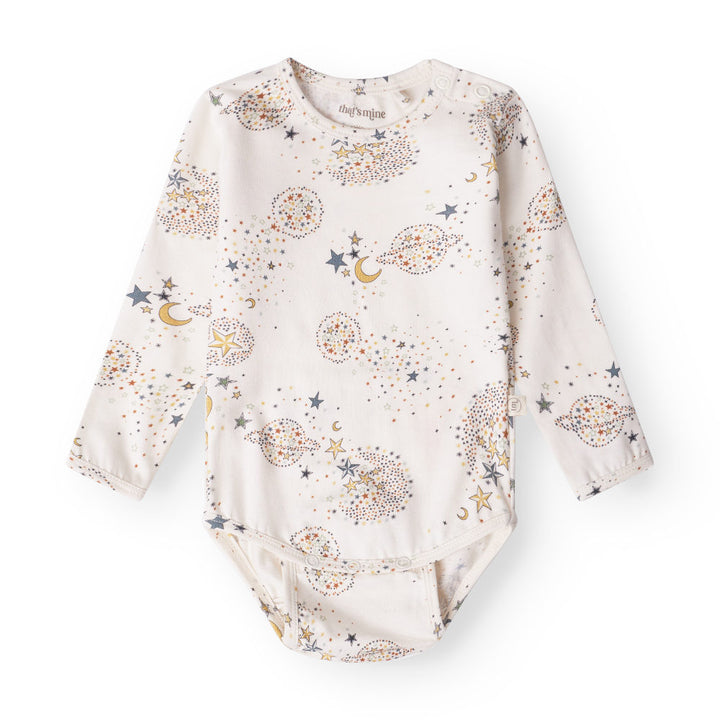 That's Mine Ellis bodystocking - Million stars - 48% Organic cotton / 47% Modal / 5% Elastane Buy Bodystockings||Undertøj||personale||Basics til de små||AW25 here.