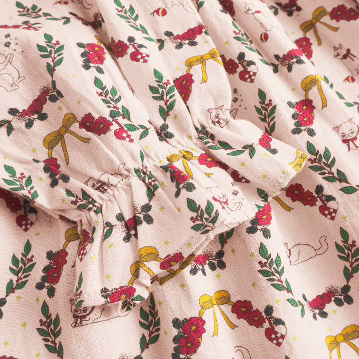 That's Mine Sarah dress - Christmas wreath - 100% Organic cotton Buy Tøj||Kjoler||Kjoler & nederdele||Alle||personale||alt minus sløjfe||mette-sale||Winter 2025 here.