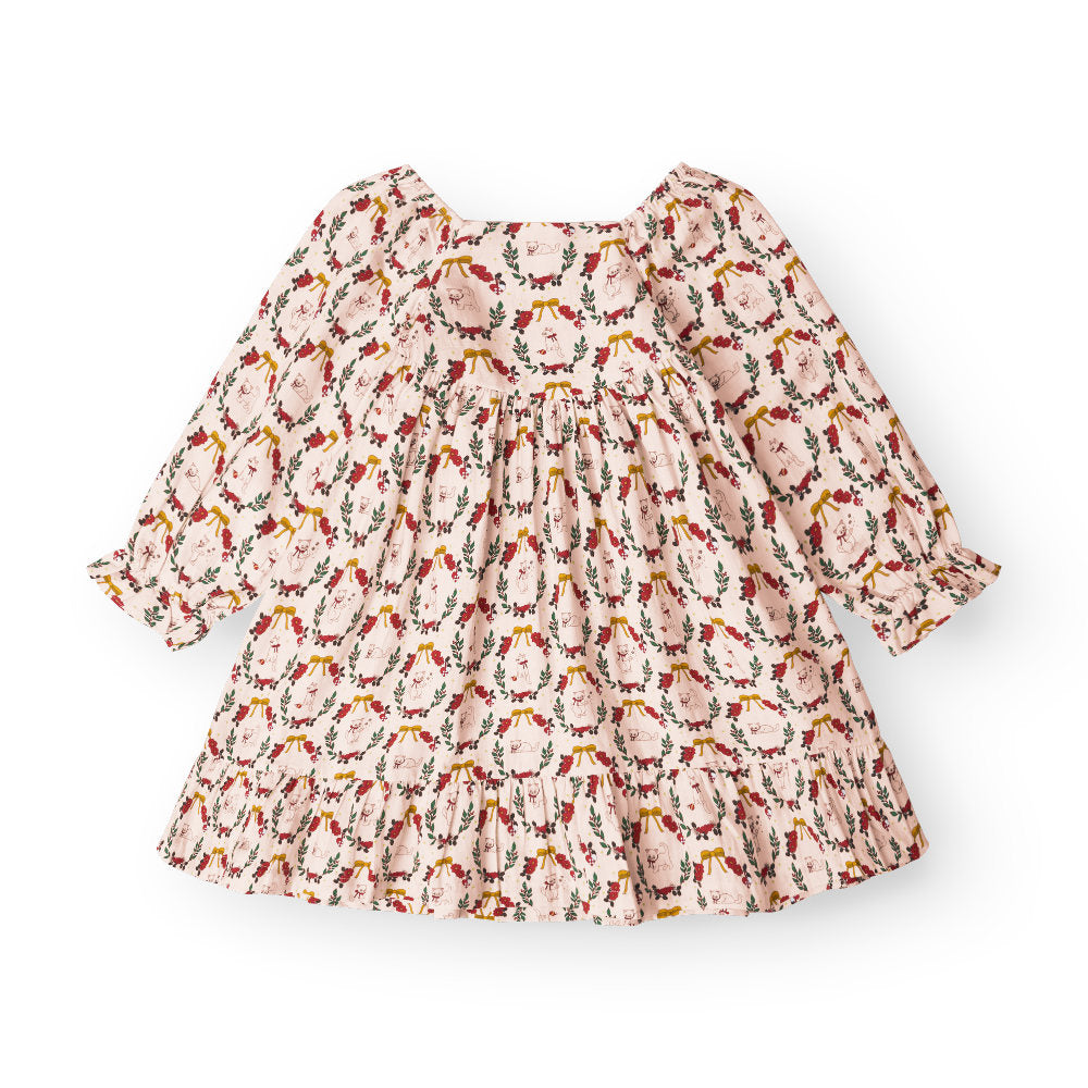 That's Mine Sarah dress - Christmas wreath - 100% Organic cotton