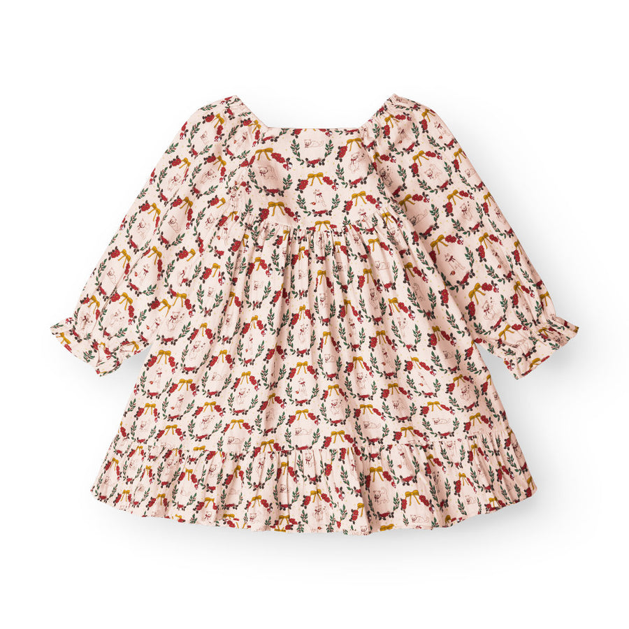 That's Mine Sarah dress - Christmas wreath - 100% Organic cotton