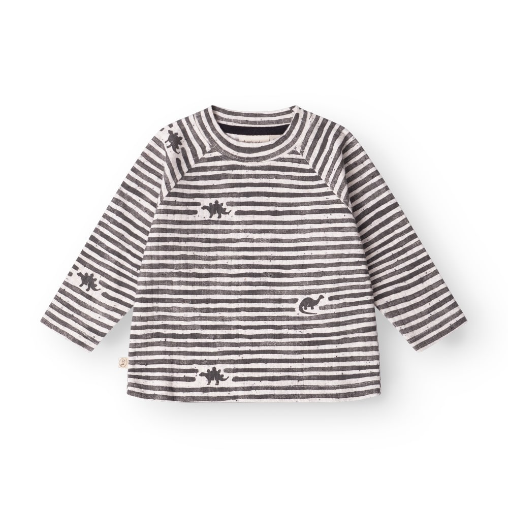That's Mine Aksel t-shirt - Mono dino stripe - 95% Organic cotton, 5% Elastan Buy T-shirts||Overdele||Nyheder||personale||Efterår & vinter 2025||Dinosaurtøj & kostumer||Mono dino||drop 1 aw25||Jersey here.