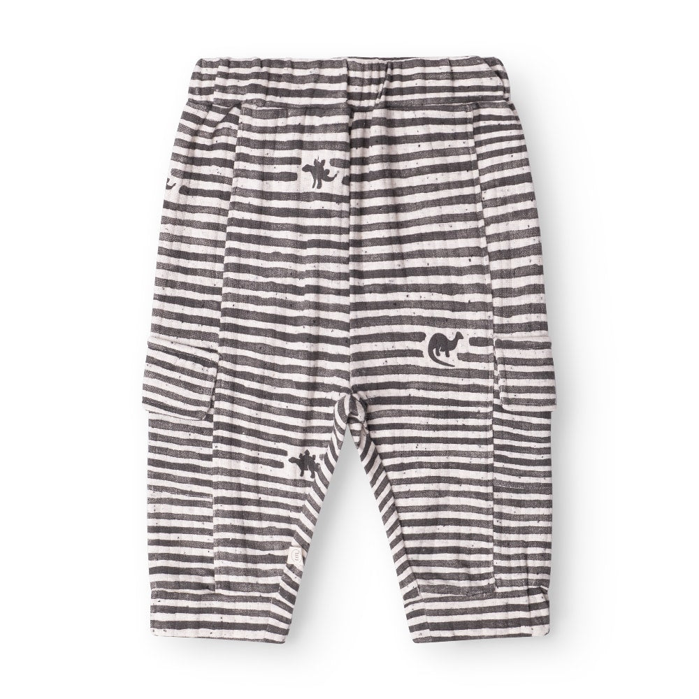 That's Mine Arthur bukser - Mono dino stripe - 95% Organic cotton, 5% Elastan Buy Bukser||Nyheder||Bukser & shorts||personale||Efterår & vinter 2025||Dinosaurtøj & kostumer||Mono dino||drop 1 aw25||Jersey here.