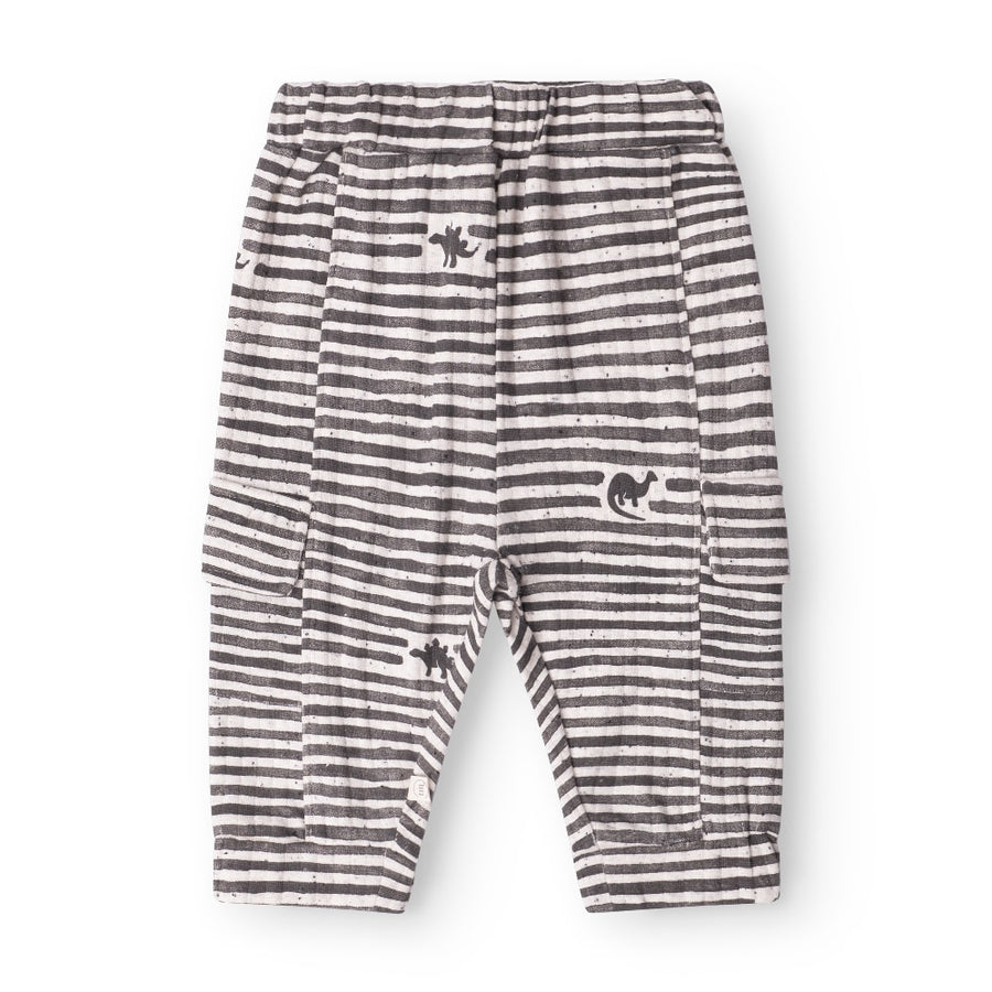 That's Mine Arthur pants - Mono dino stripe - 95% Organic cotton / 5% Elastane Buy Bukser||Bukser & shorts||personale||AW25 here.