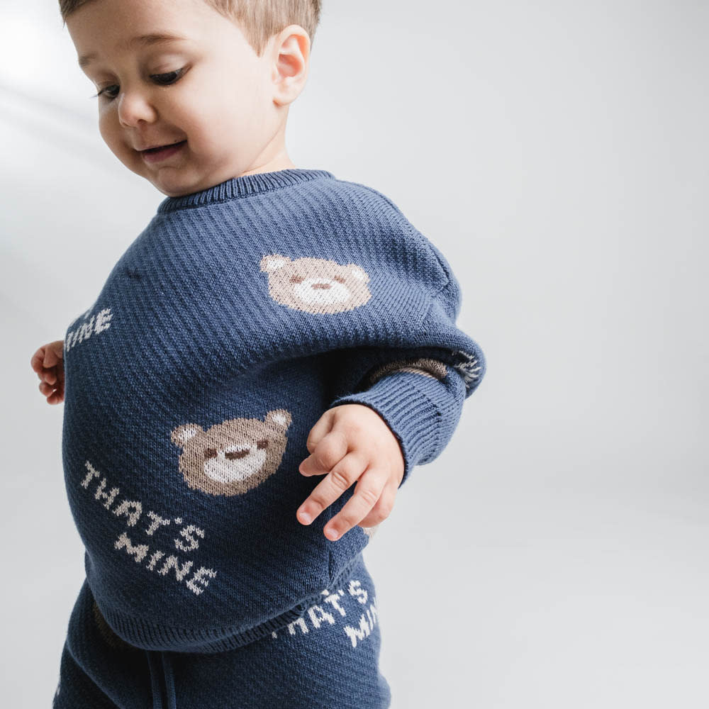 That's Mine Florian sweater - Key blue - 100% Organic cotton Buy Tøj||Overdele||Strik||Alle||personale||Efterår & vinter 2025||alt minus sløjfe||mette-sale||drop 1 aw25 here.