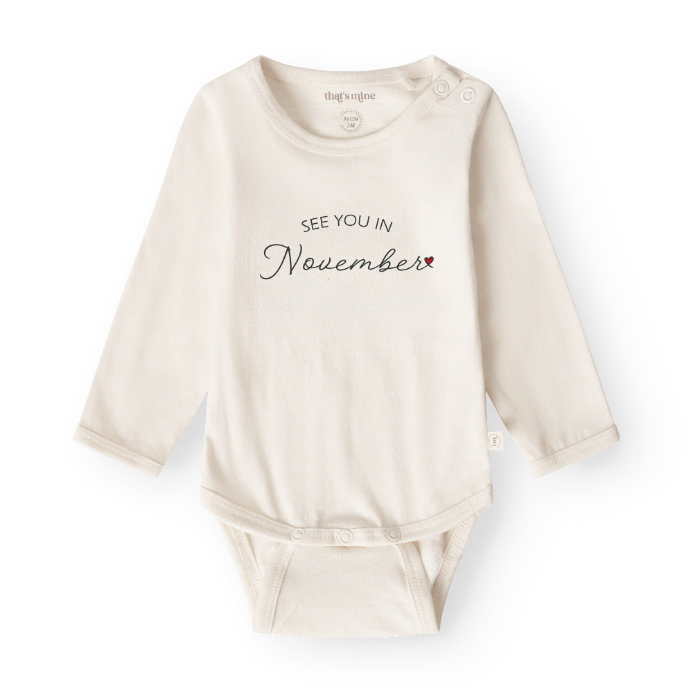 That's Mine Obi bodystocking - See you in november - 100% Organic cotton Buy Bodystockings||Undertøj||Favoritter||personale||Basics til de små||NOOS here.