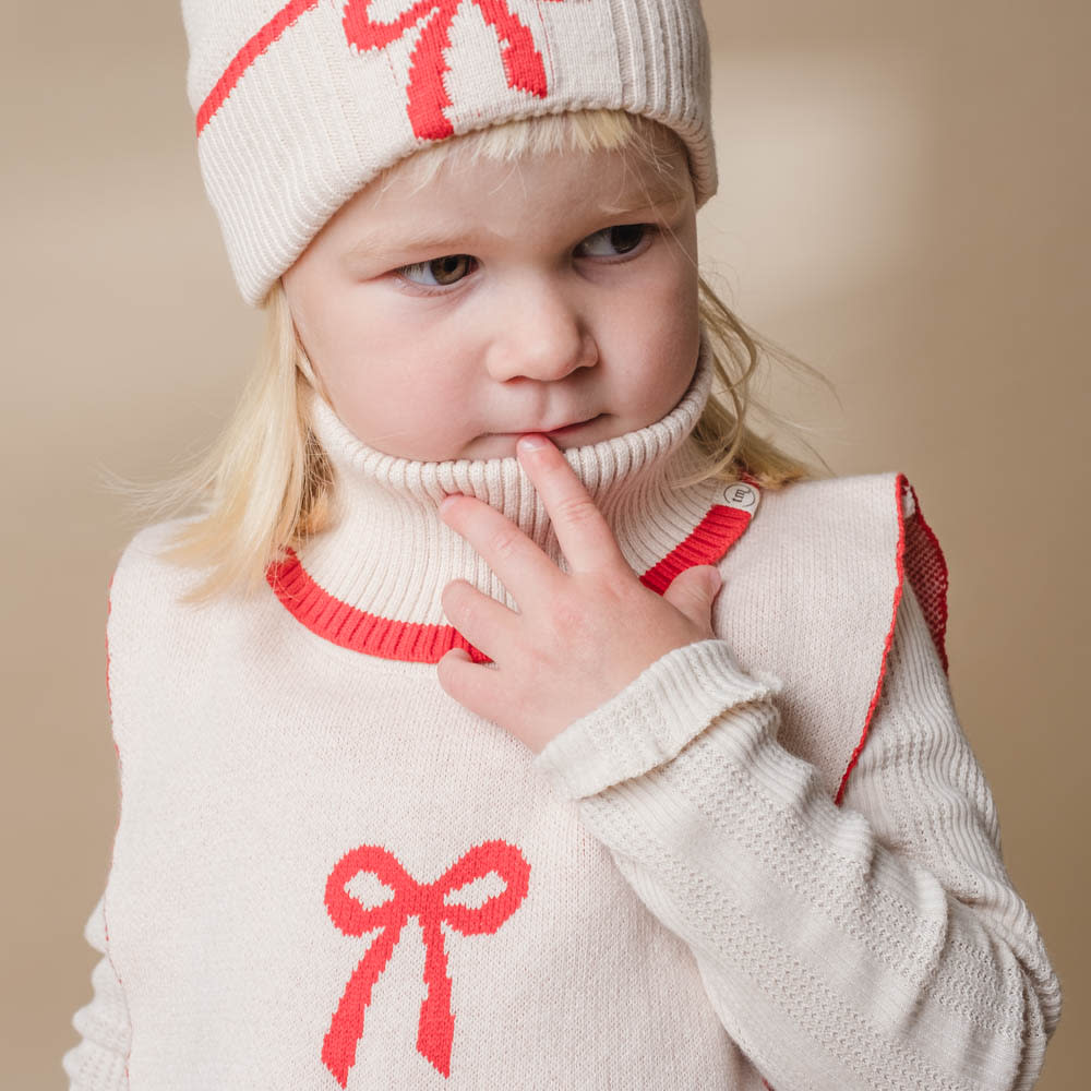 That's Mine Louise neckwarmer - Almond peach - 100% Organic cotton Buy Tøj||Overdele||Strik||Alle||personale||Efterår & vinter 2025||alt minus sløjfe||mette-sale||drop 1 aw25 here.
