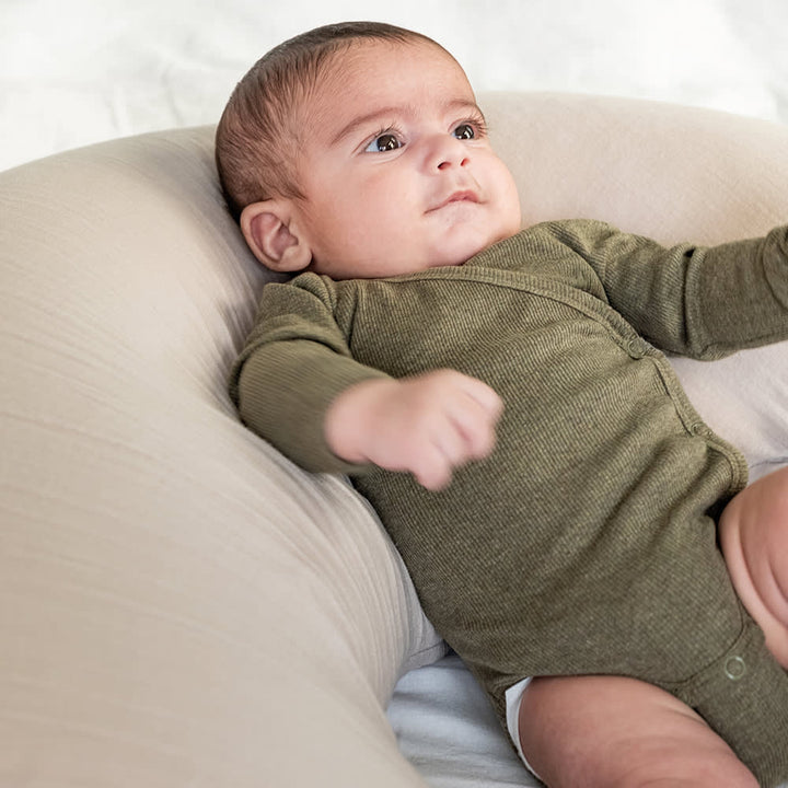 That's Mine Cala slå-om bodystocking - Green melange - 95% Organic cotton / 5% Elastane Buy Bodystockings||Undertøj||personale||Newborn essentials||Jersey||SS26 here.