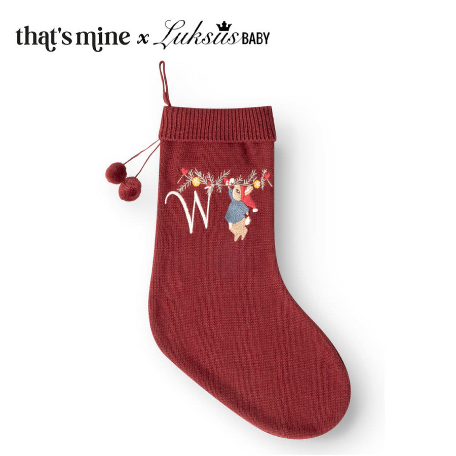 That's Mine Charlie christmas sock - Rhubarb - 100% Organic cotton Buy Alle||personale||alt minus sløjfe||That's Mine x Luksusbaby||mette-sale here.