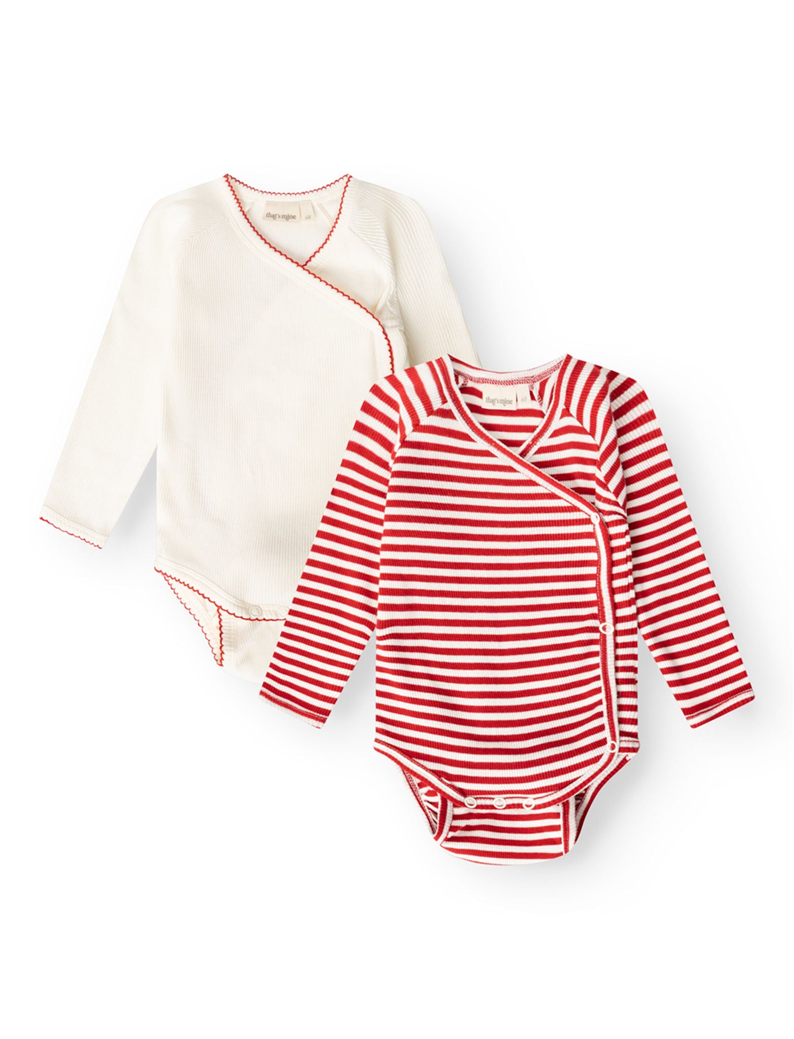 That's Mine Juma slå-om bodystocking 2-pak - Red stripe - 100% Bomuld(Økologisk) Buy Bodystockings||Undertøj||Favoritter||personale||Baby essentials||NOOS||Jersey||All here.