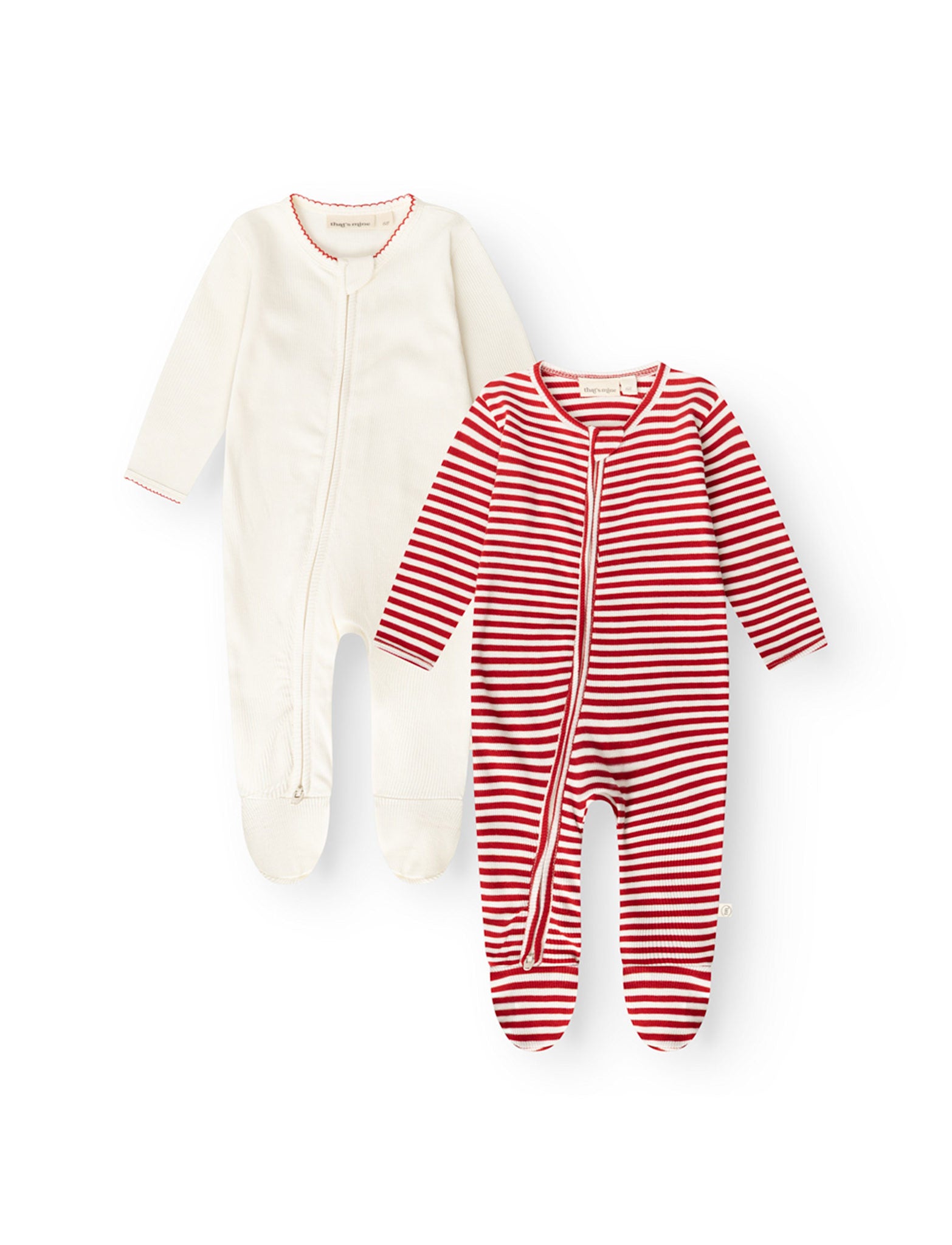 That's Mine Jona onesie 2-pak - Red stripe - 100% Bomuld(Økologisk)