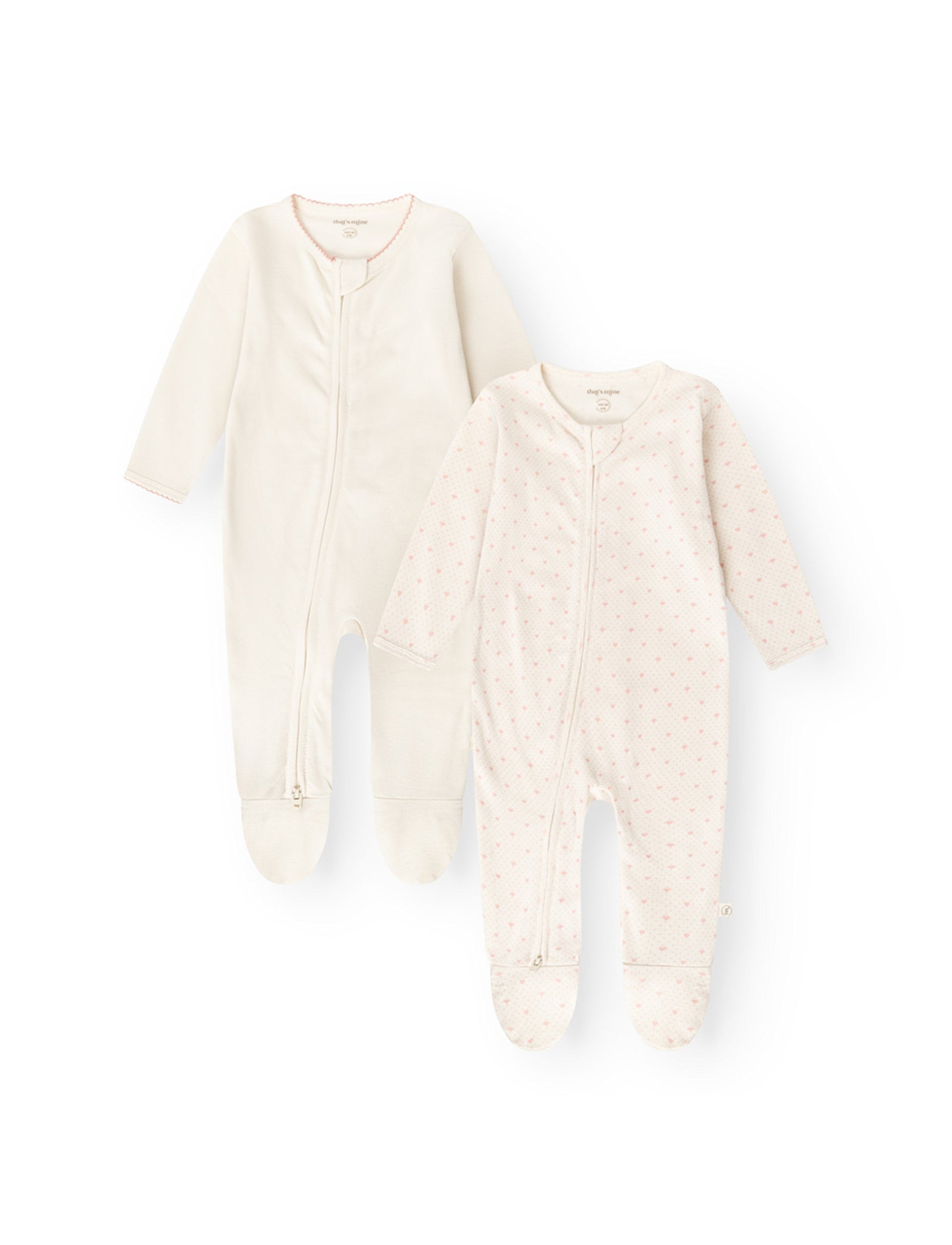 That's Mine Nalina onesie 2-pak - Lots of love rose - 100% Bomuld(Økologisk)