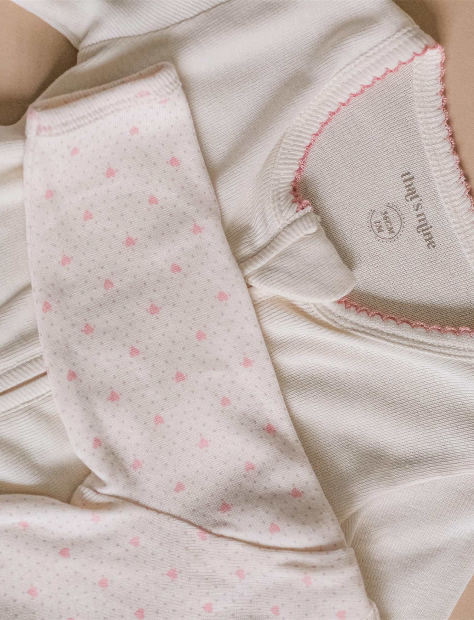 That's Mine Nalina onesie 2-pak - Lots of love rose - 100% Bomuld(Økologisk)