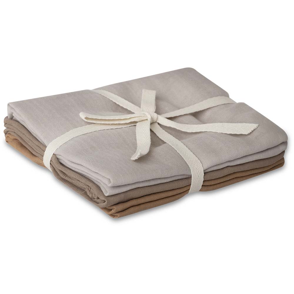 That's Mine Muslin cloths 3-pack - Beige, brow, golden mist - 100% Organic cotton Buy Amning & pusletid||Pusle||Favoritter||personale||Basics til de små here.