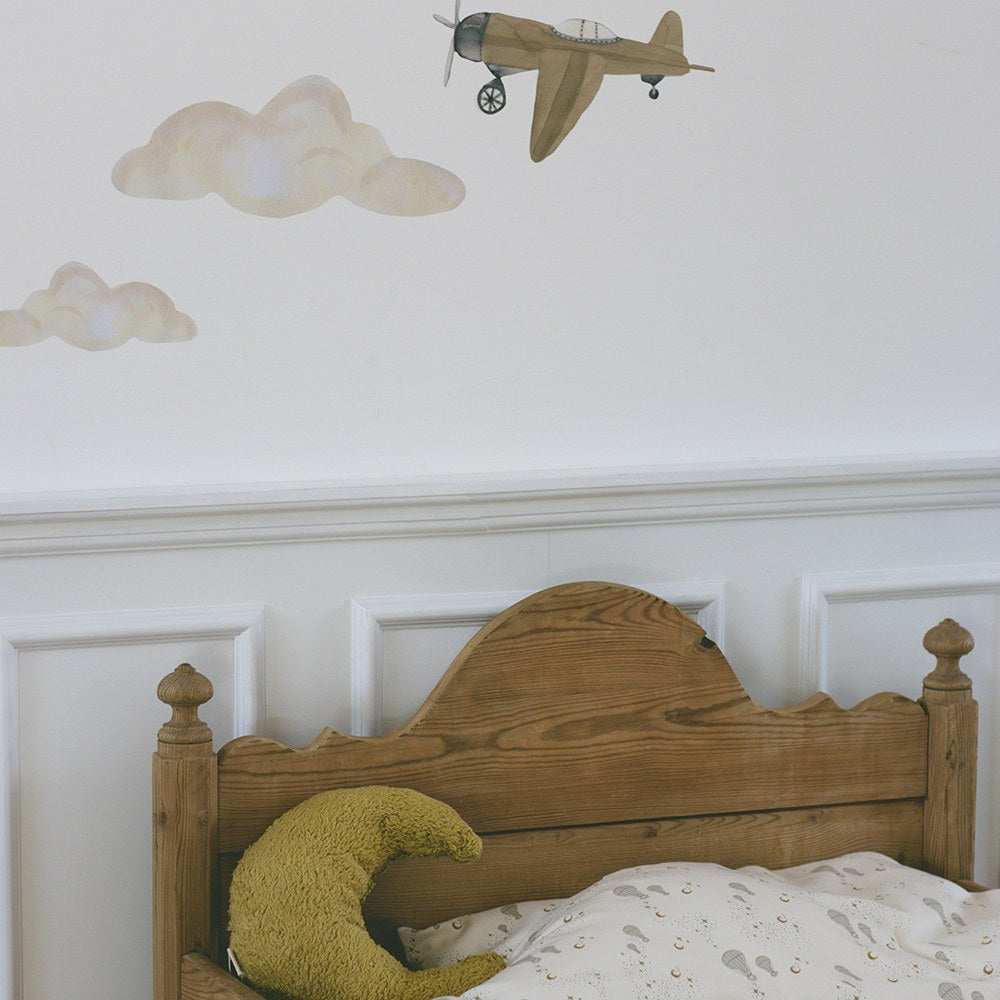 Wallsticker Retro airplane brown - Brown