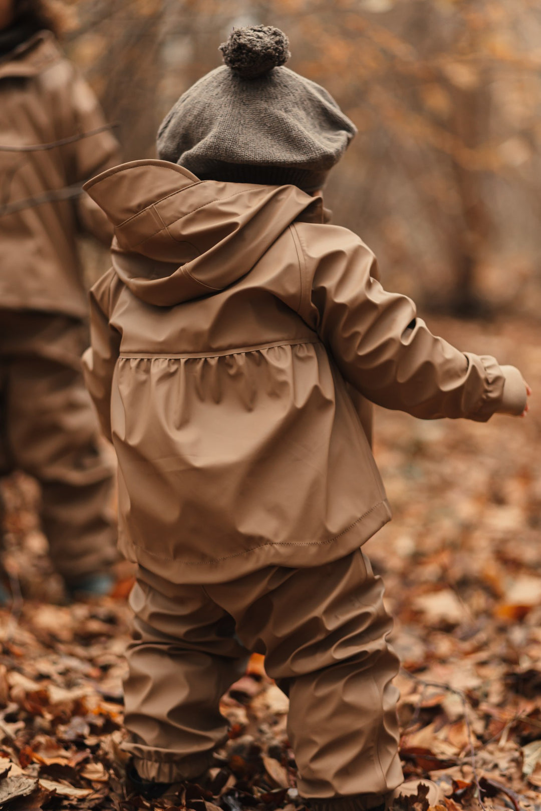 Cher strikket baret - Earth brown melange