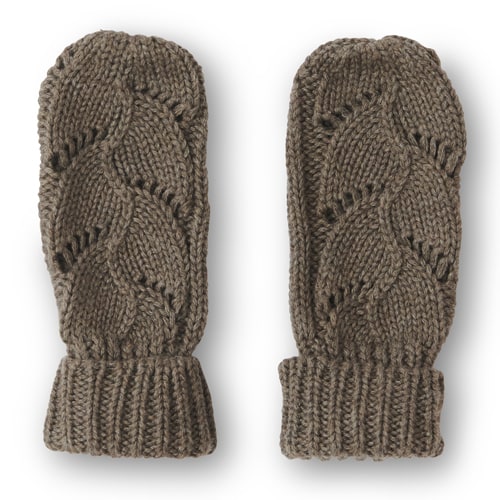 That's Mine Mouflettes knitted mittens - Earth brown melange - 97% Organic cotton, 3% Elastan Buy Tøj||Udsalg||Alle||Udsalg tøj here.