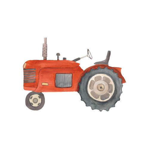 That's Mine Wallsticker Retro Tractor - Multi - 100% Textile foil Buy Bolig & udstyr||Børneværelset||Wallstickers||Alle||LIVESHOPPING D.2/5||personale here.